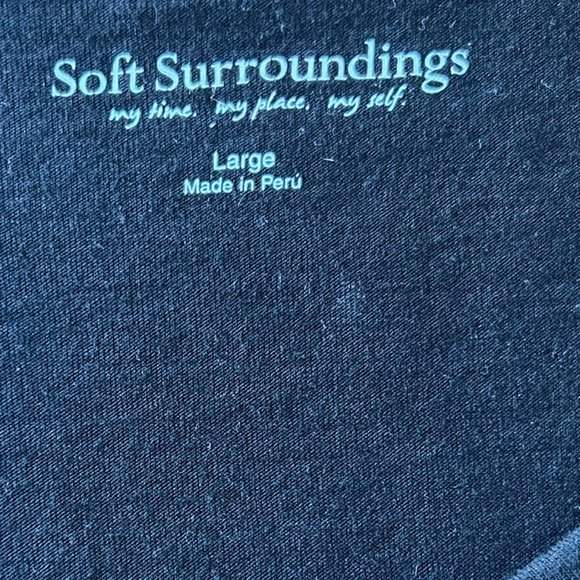 Soft Surroundings Long Sleeve Black Pullover Tie Waist Top Size Large - Picture 6 of 6